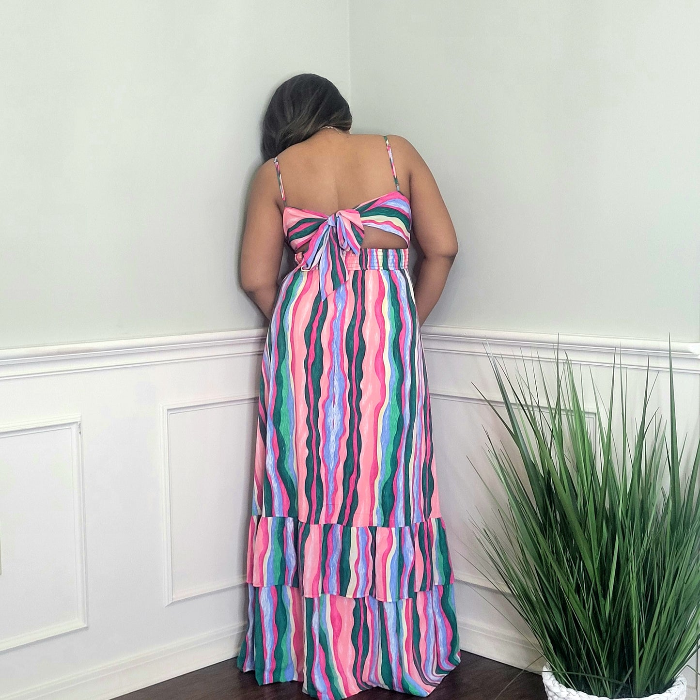 Ruffle Tiered Colorful Maxi Dress